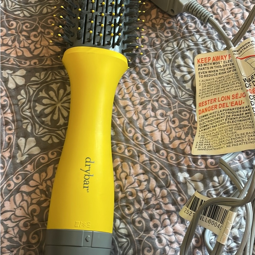 Drybar Yellow and Gray Hair Dryer Brush